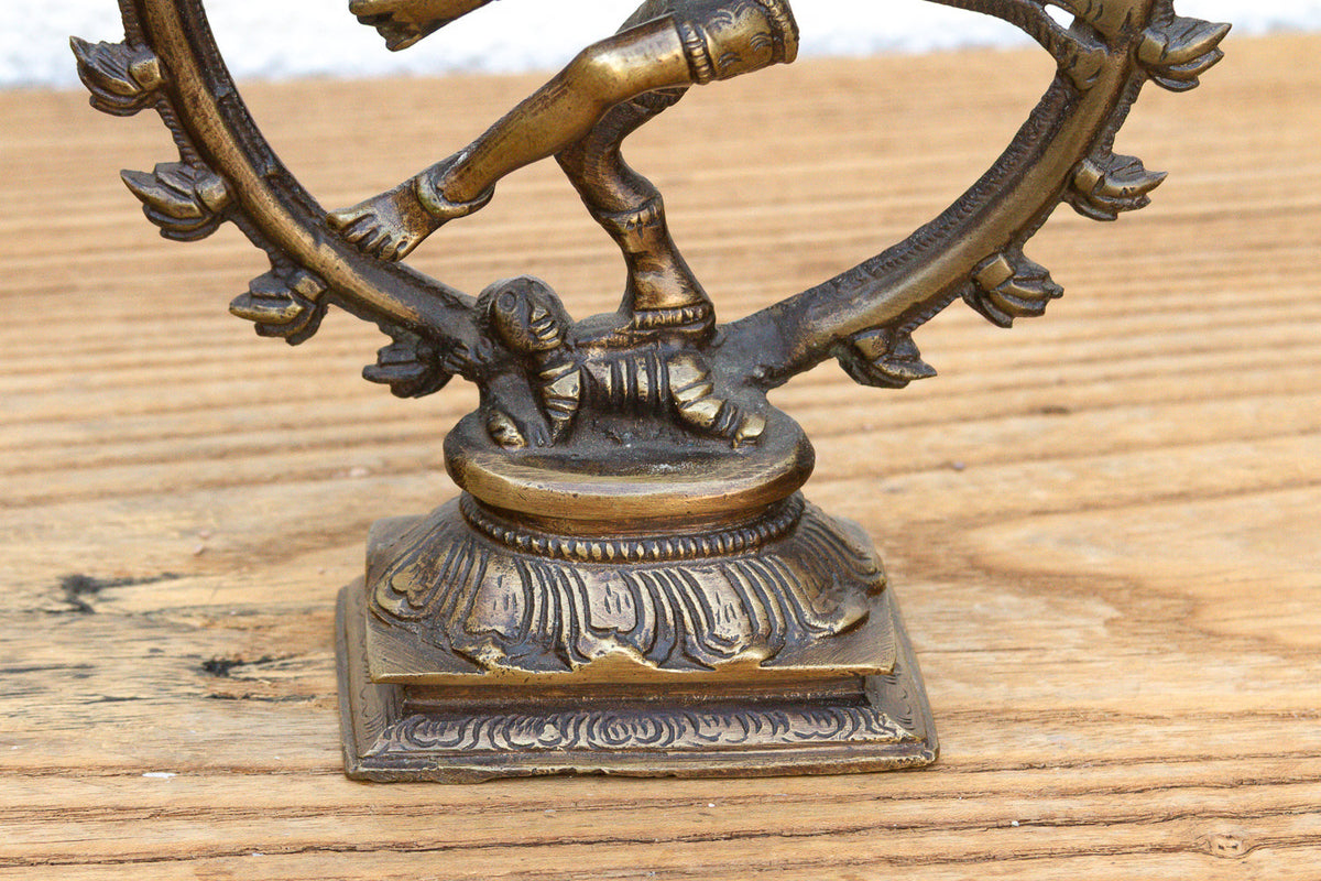 Burnished Brass Miniature Nataraja Deity