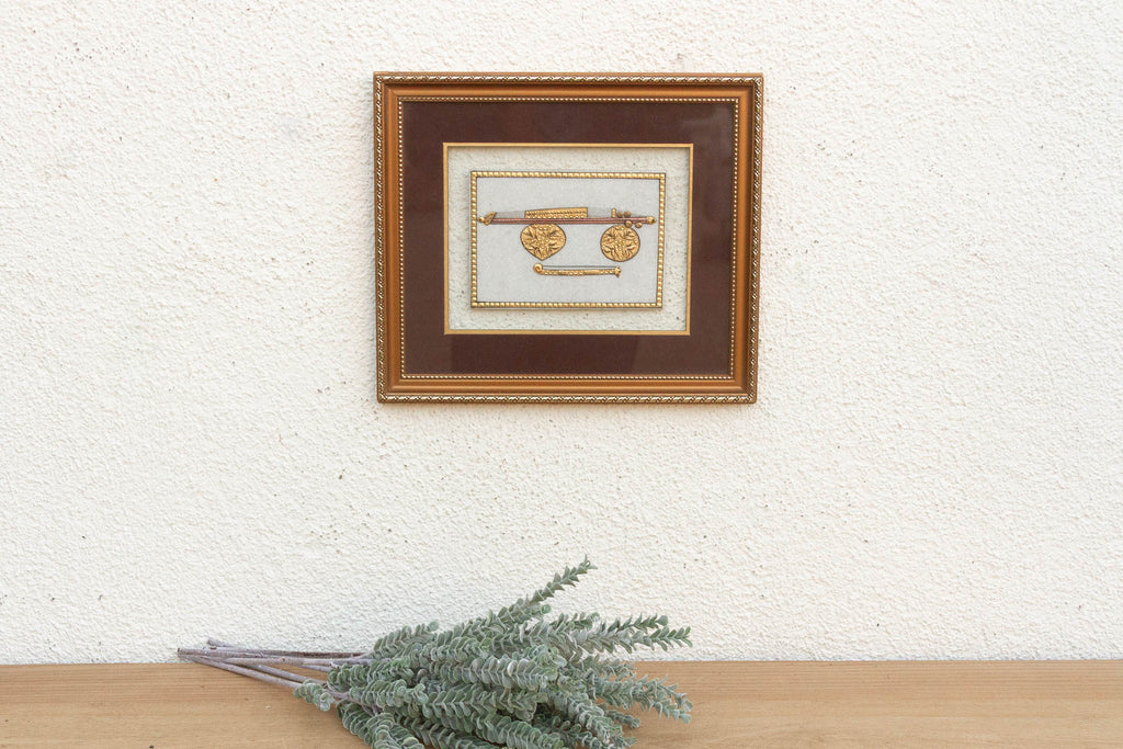 Ceremonial Shield & Dagger Framed Indian Art