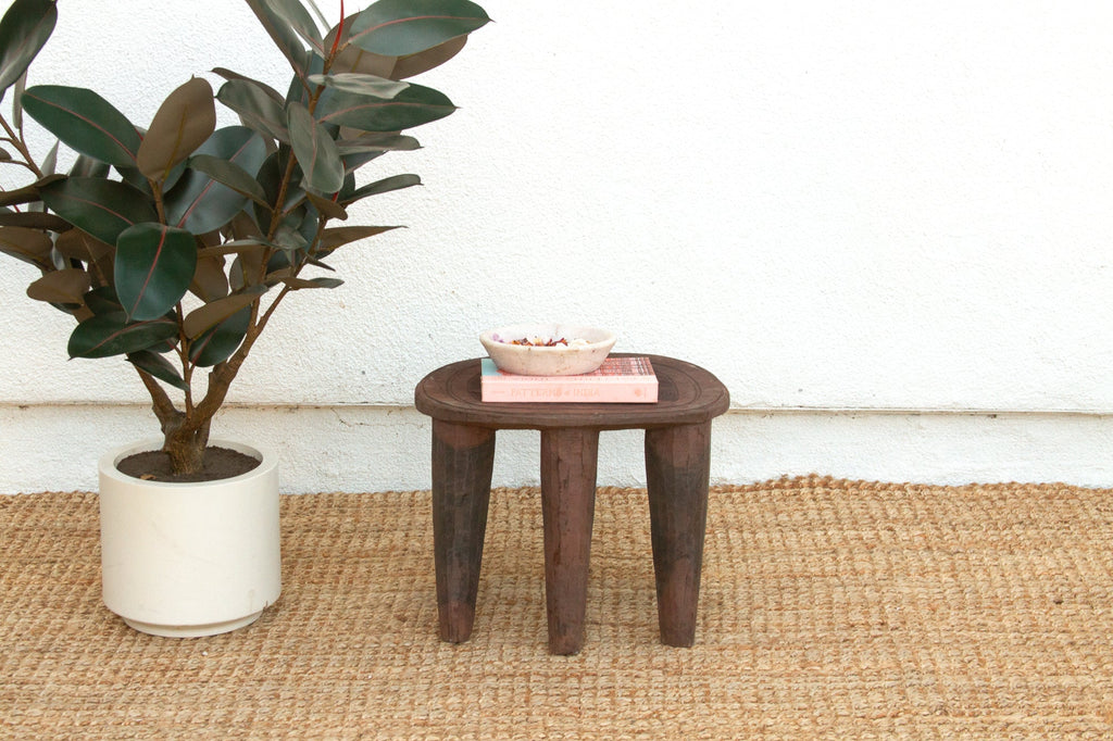 Global Style Handcarved Side Table
