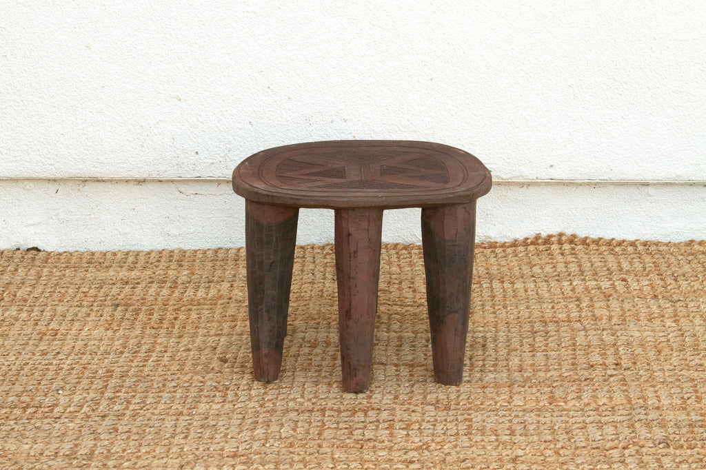 Global Style Handcarved Side Table