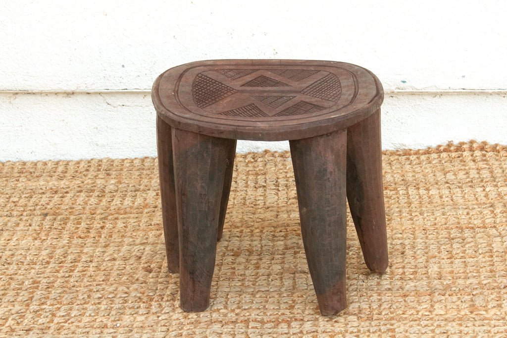Global Style Handcarved Side Table