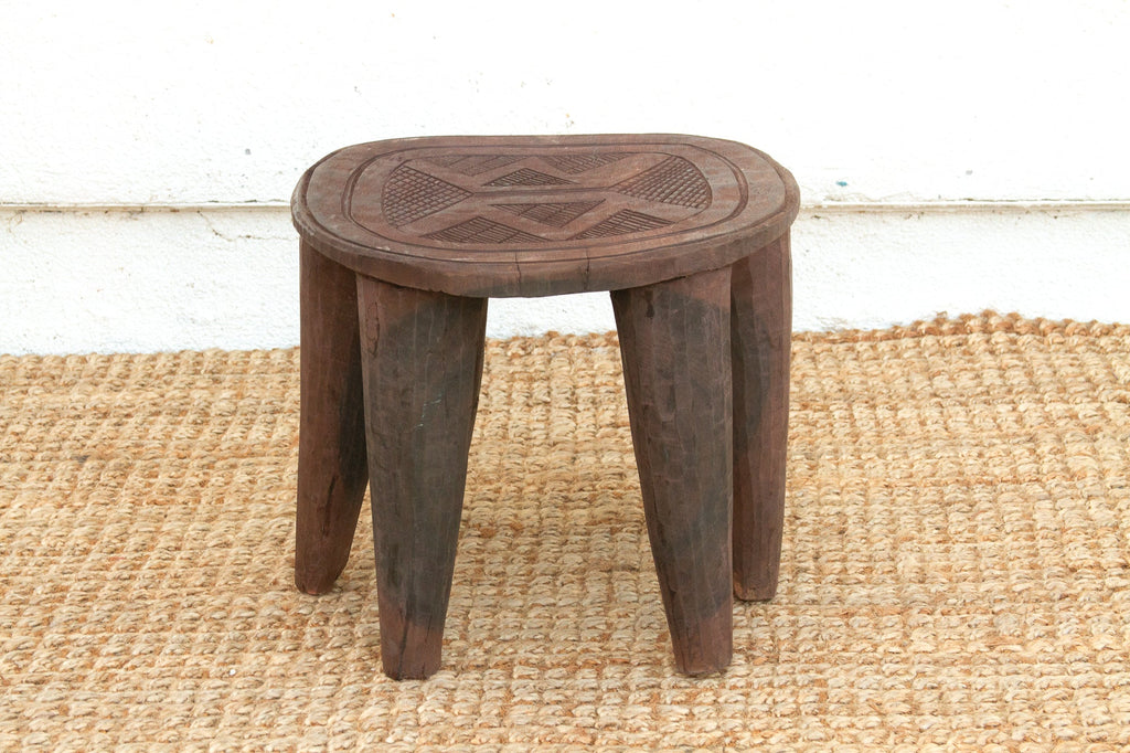 Global Style Handcarved Side Table