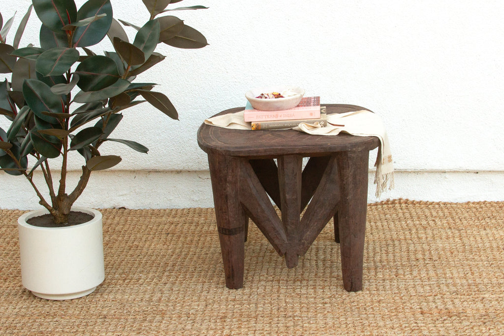 Carved Nupe Ceremonial Side Table