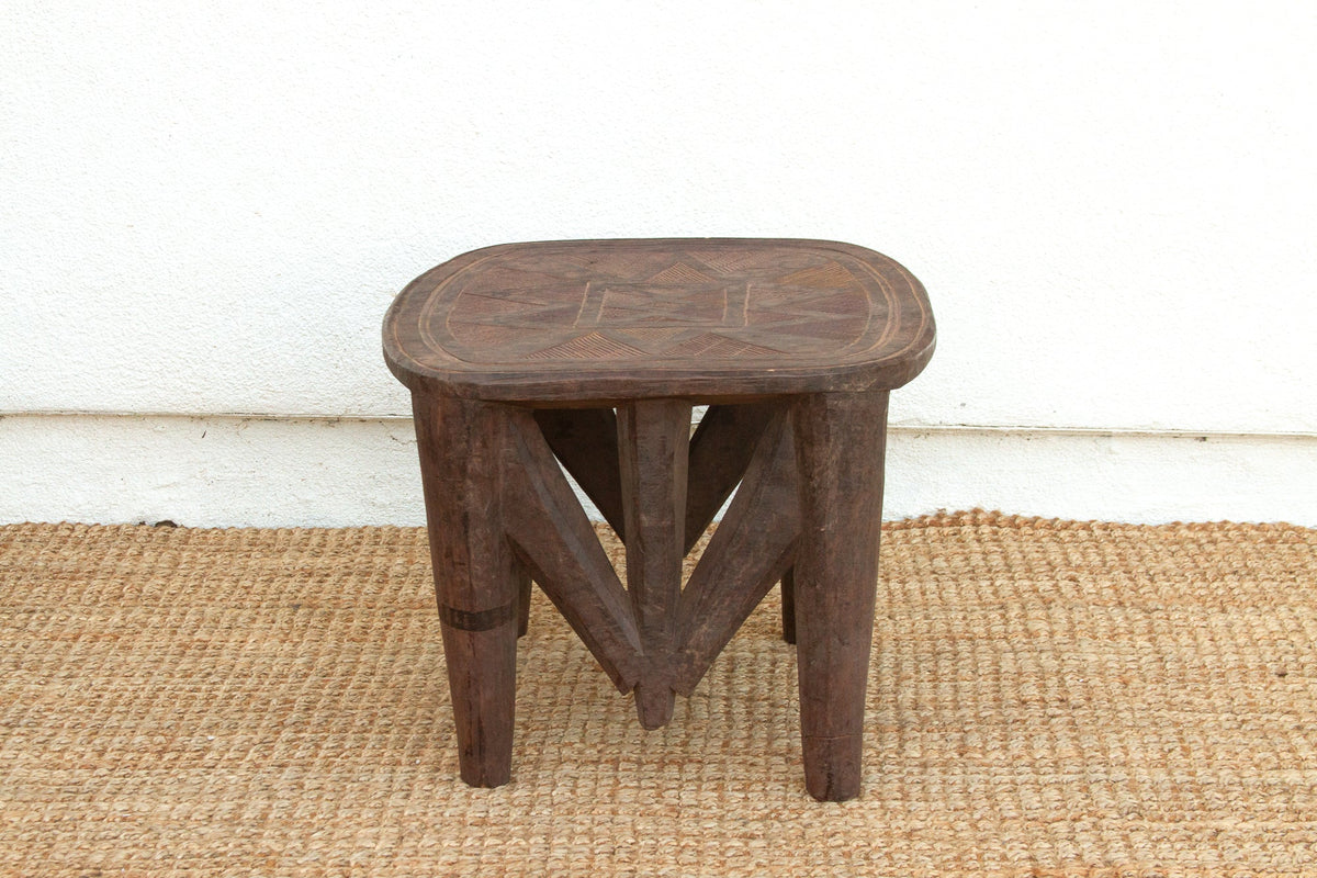 Carved Nupe Ceremonial Side Table