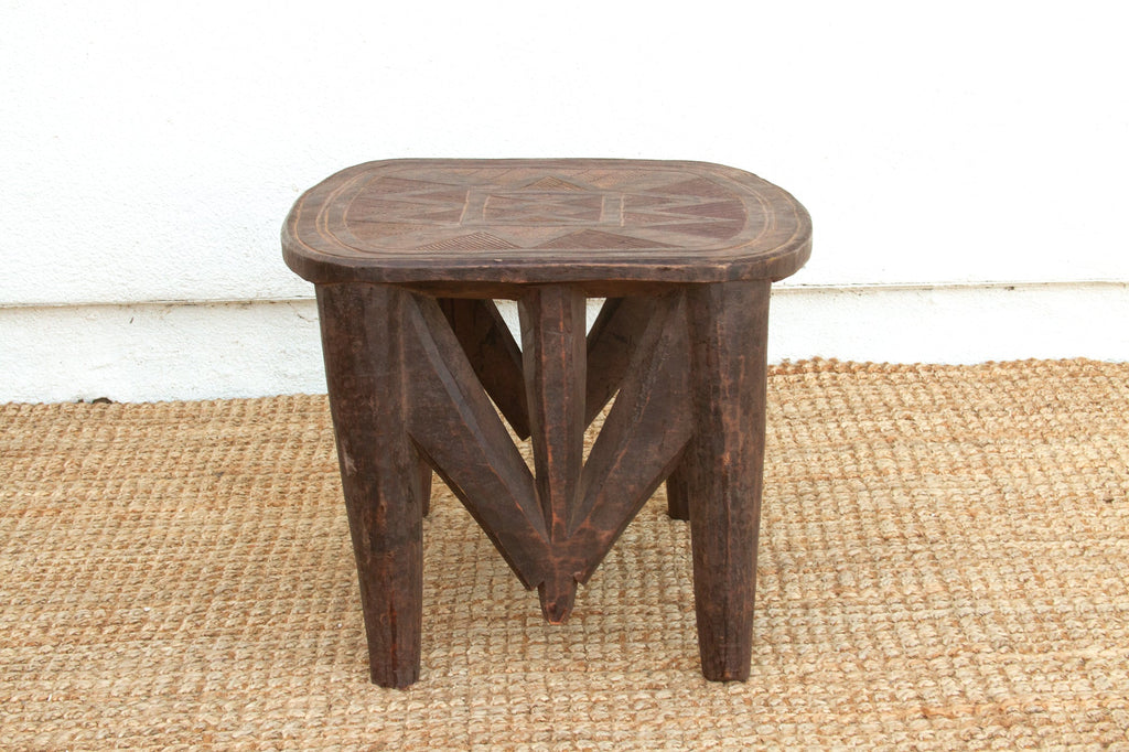 Carved Nupe Ceremonial Side Table