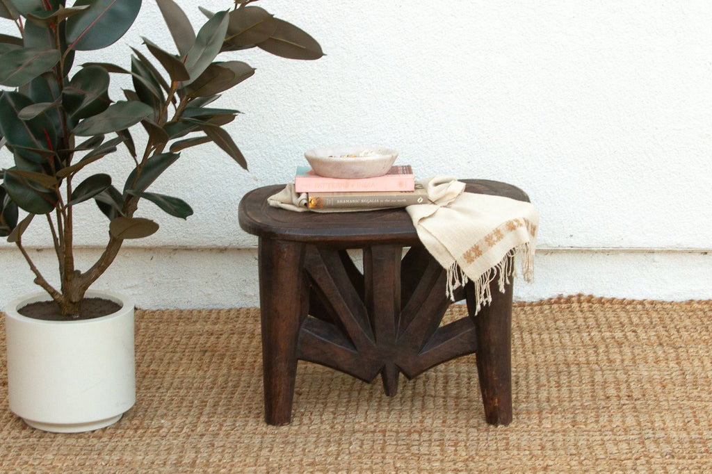 Antique Oval Shaped African Market Table