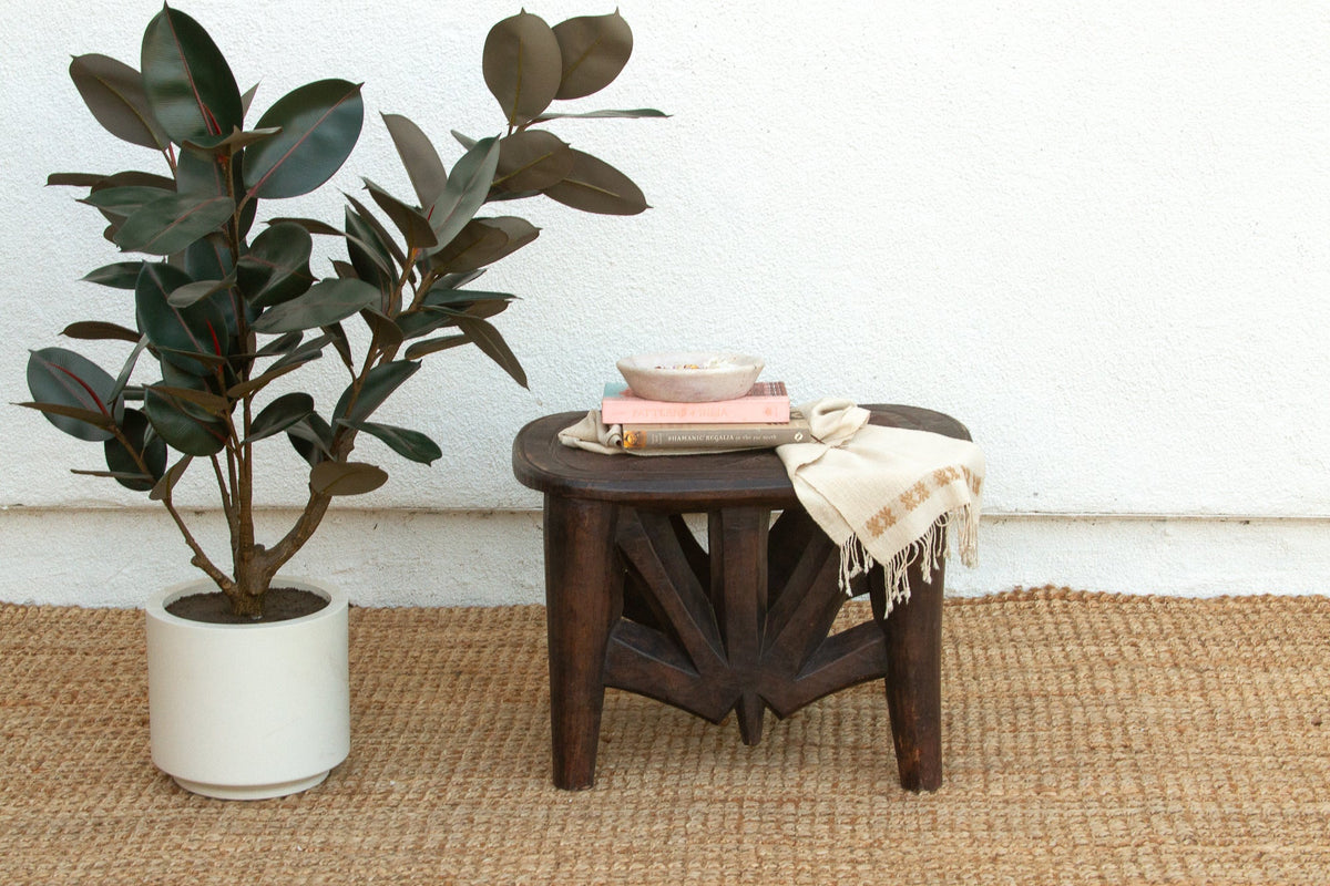 Antique Oval Shaped African Market Table
