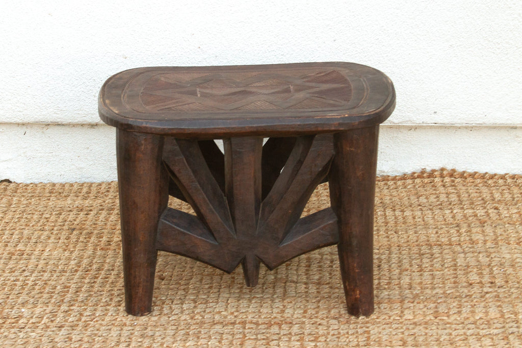 Antique Oval Shaped African Market Table