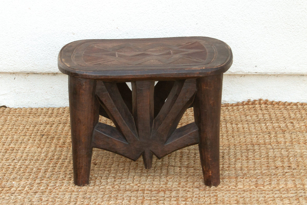 Antique Oval Shaped African Market Table