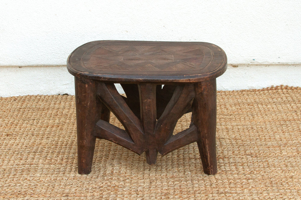 Antique Oval Shaped African Market Table