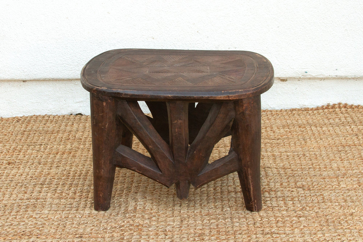 Antique Oval Shaped African Market Table