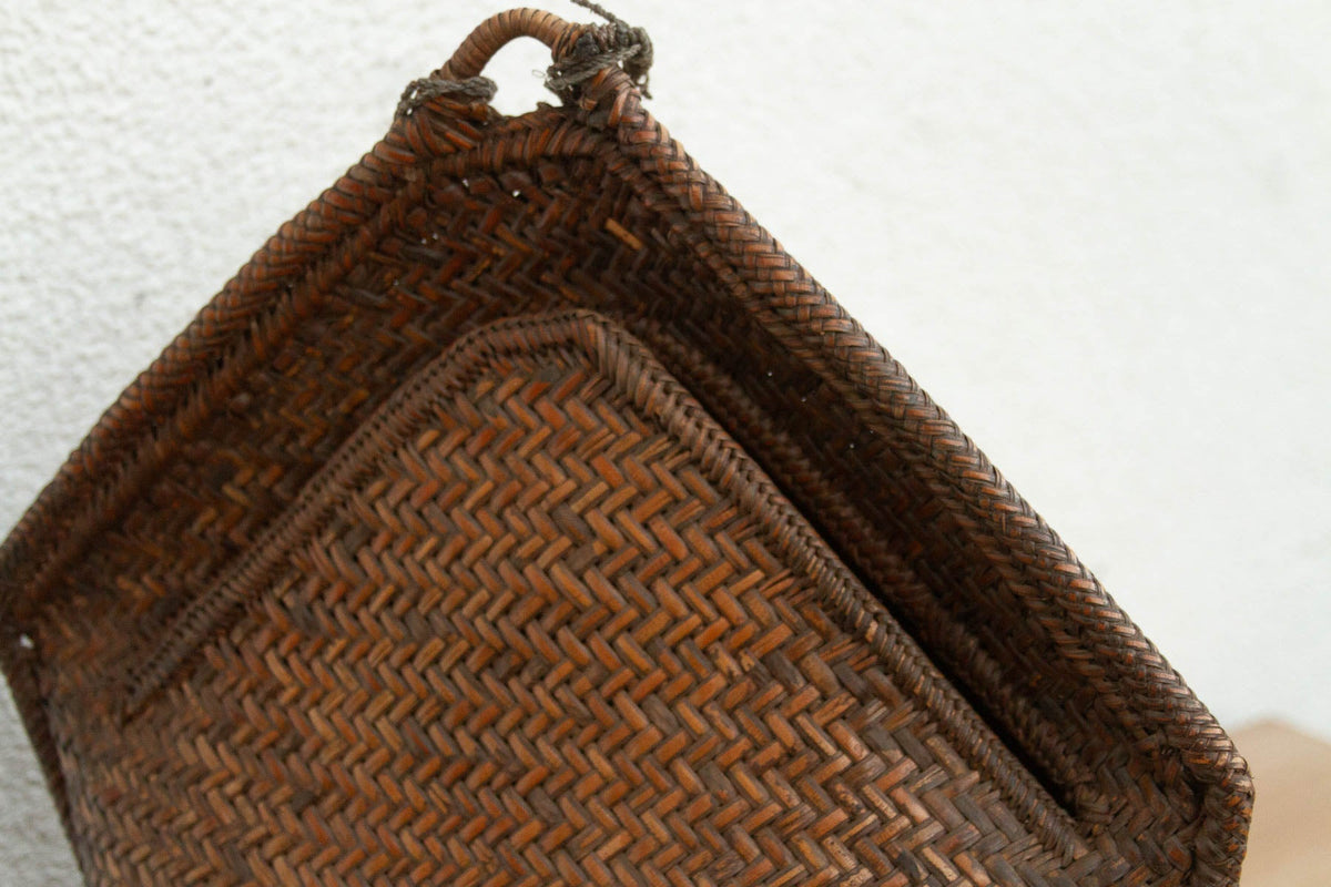 Large Antique Borneo Woven Harvest Carrier