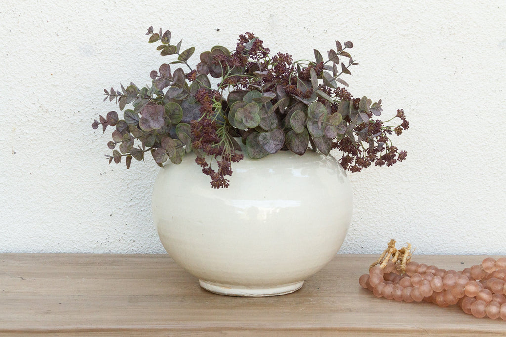 Large Zen Inspired White Glaze Pot