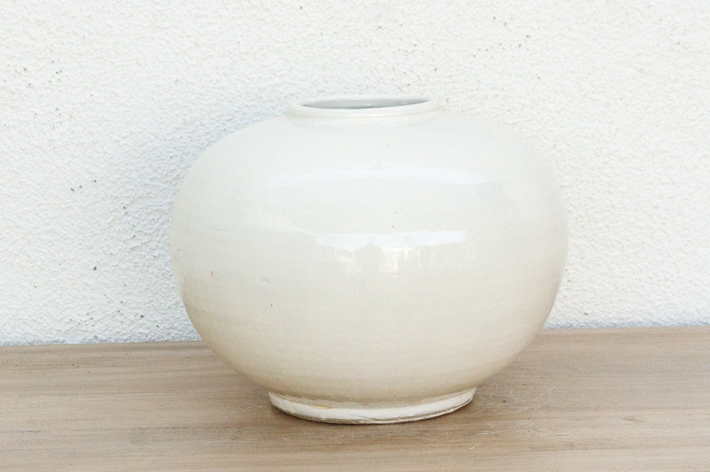 Large Zen Inspired White Glaze Pot
