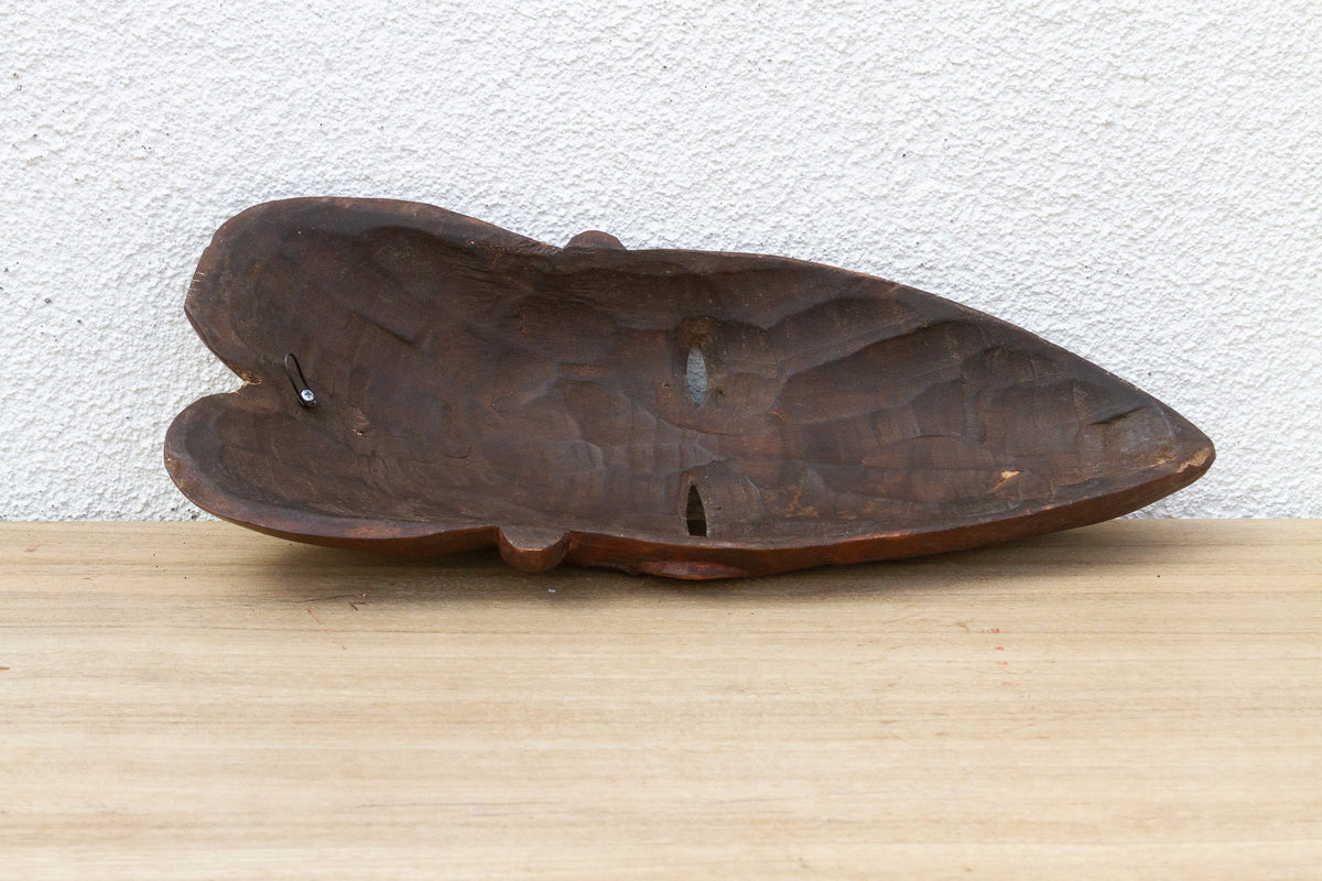 Metal Inlay decorative Kwele African Mask
