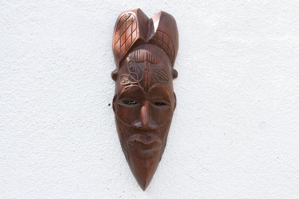 Carved Wooden African Mask Wall Art