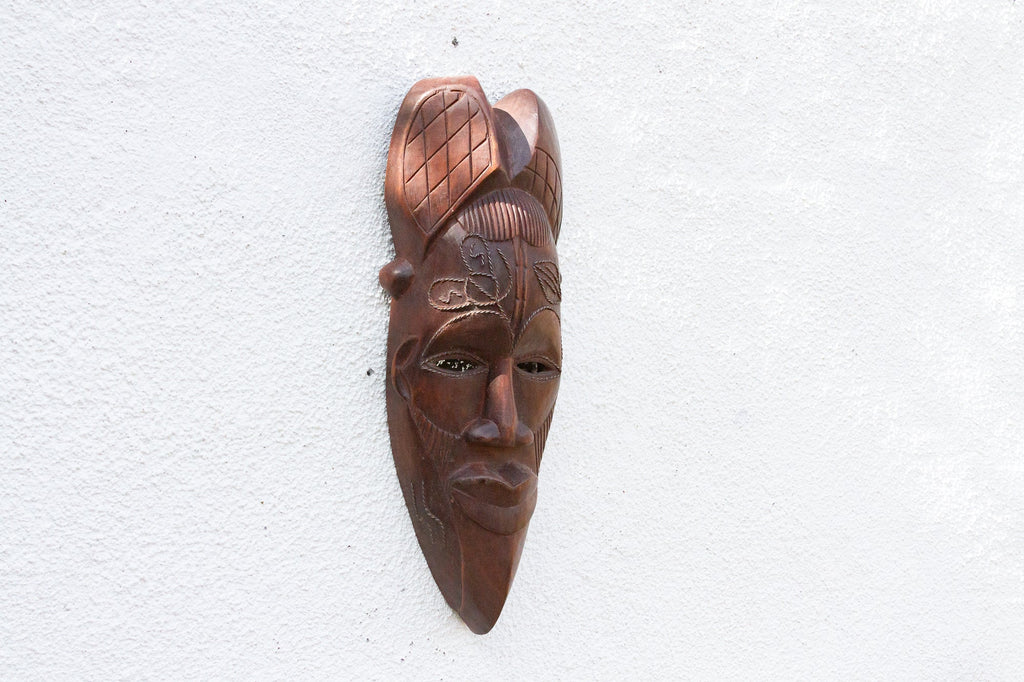 Carved Wooden African Mask Wall Art