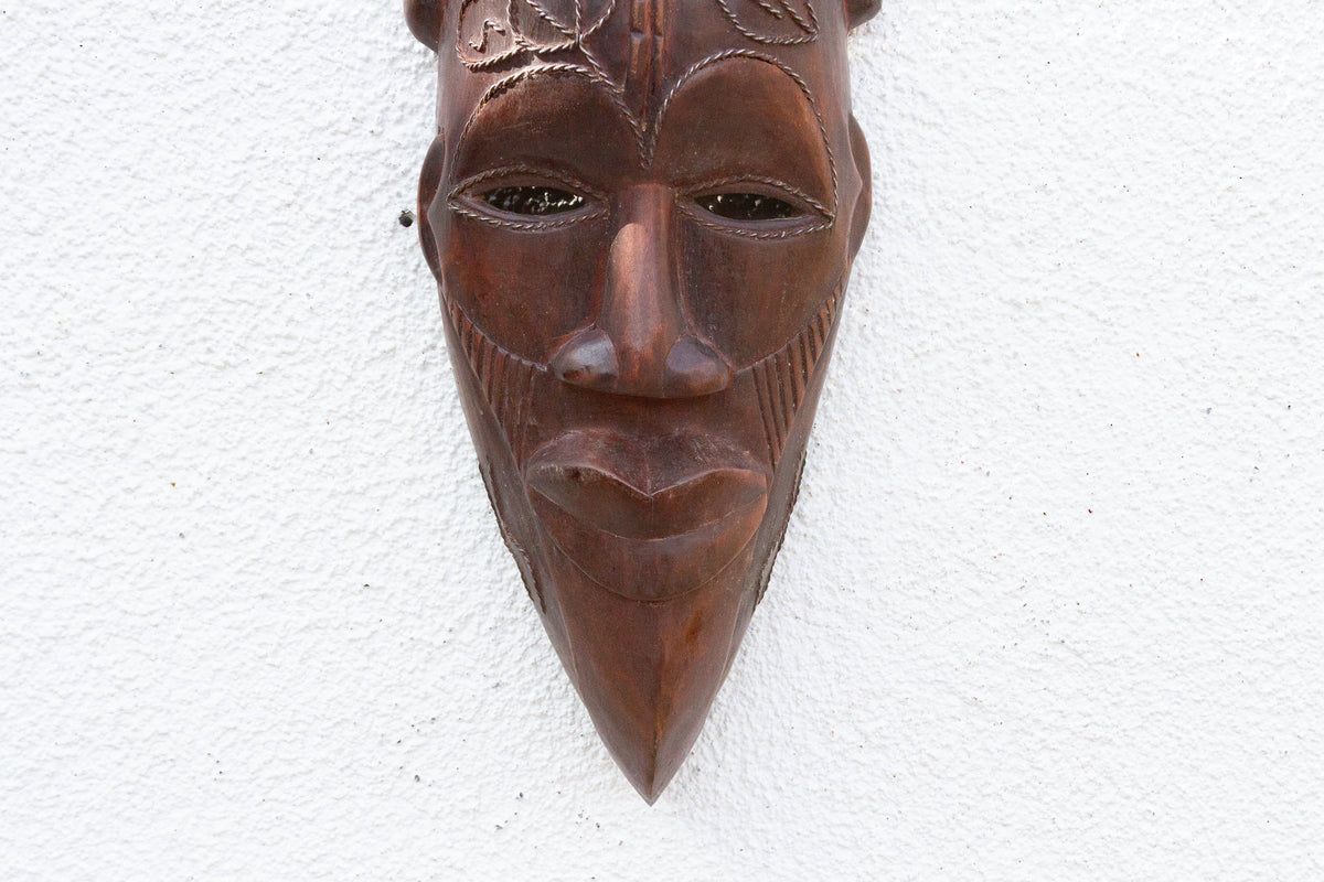 Carved Wooden African Mask Wall Art