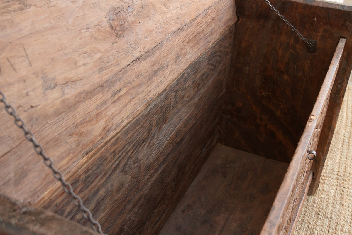 Antique Swat Valley Carved Chest Console