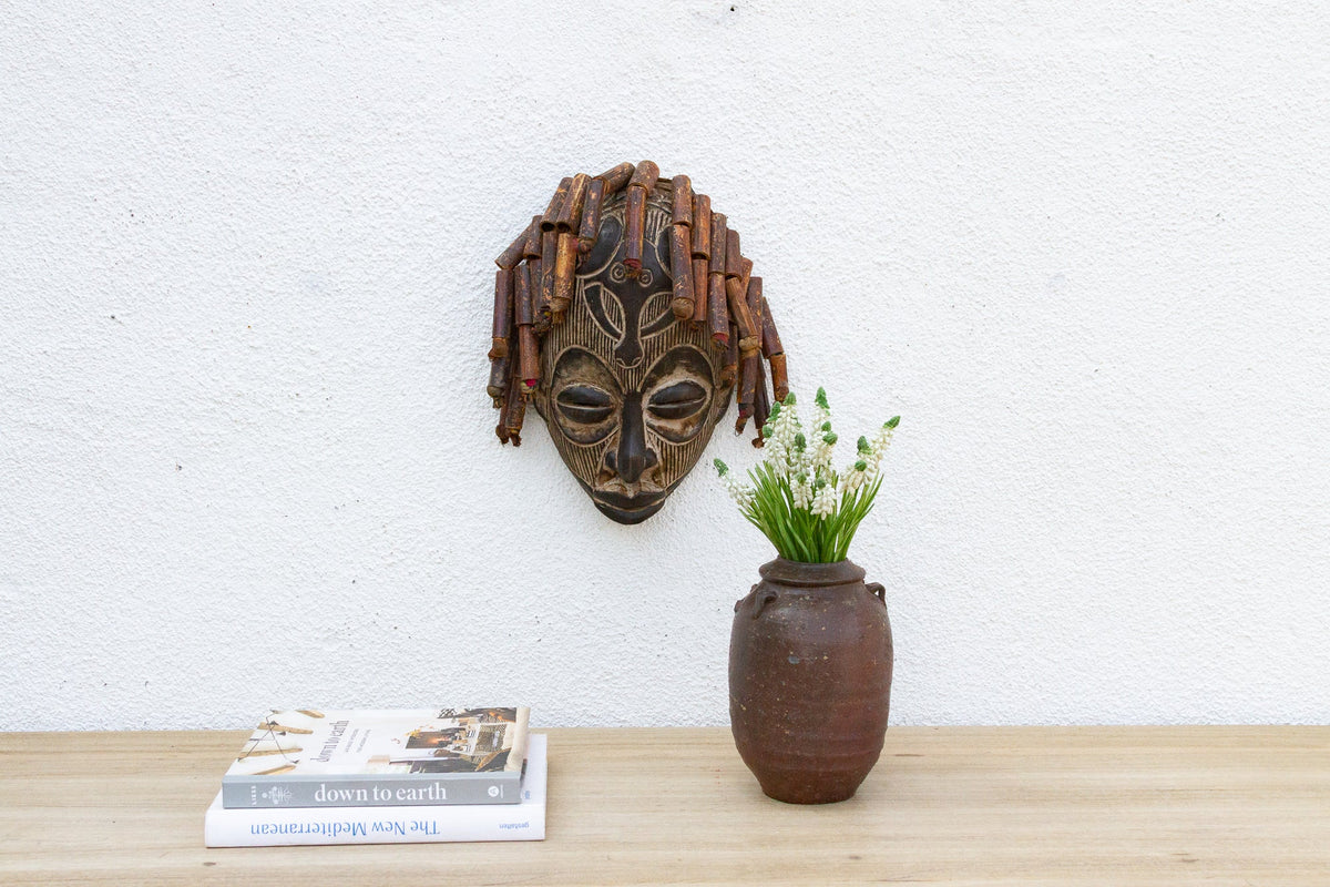 Vintage Braided African Guro Mask