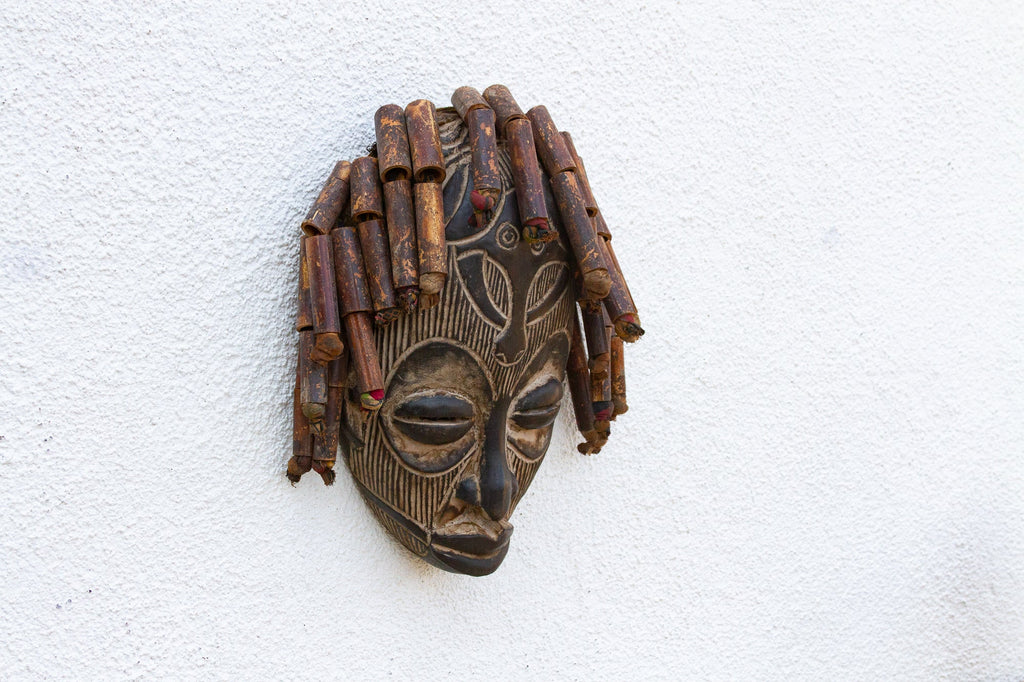Vintage Braided African Guro Mask