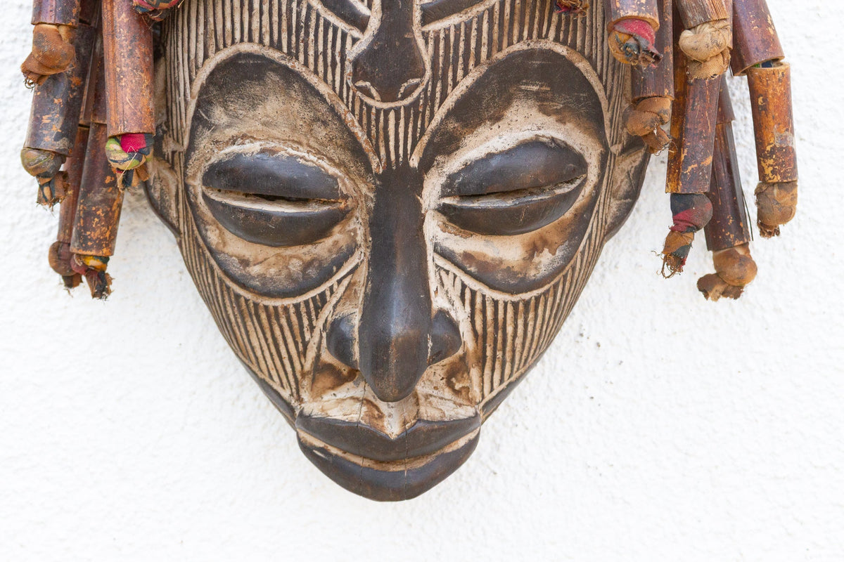 Vintage Braided African Guro Mask