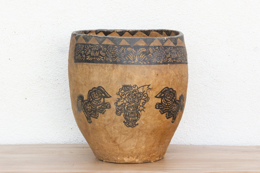 Vintage Northern China Foo Dogs Basket