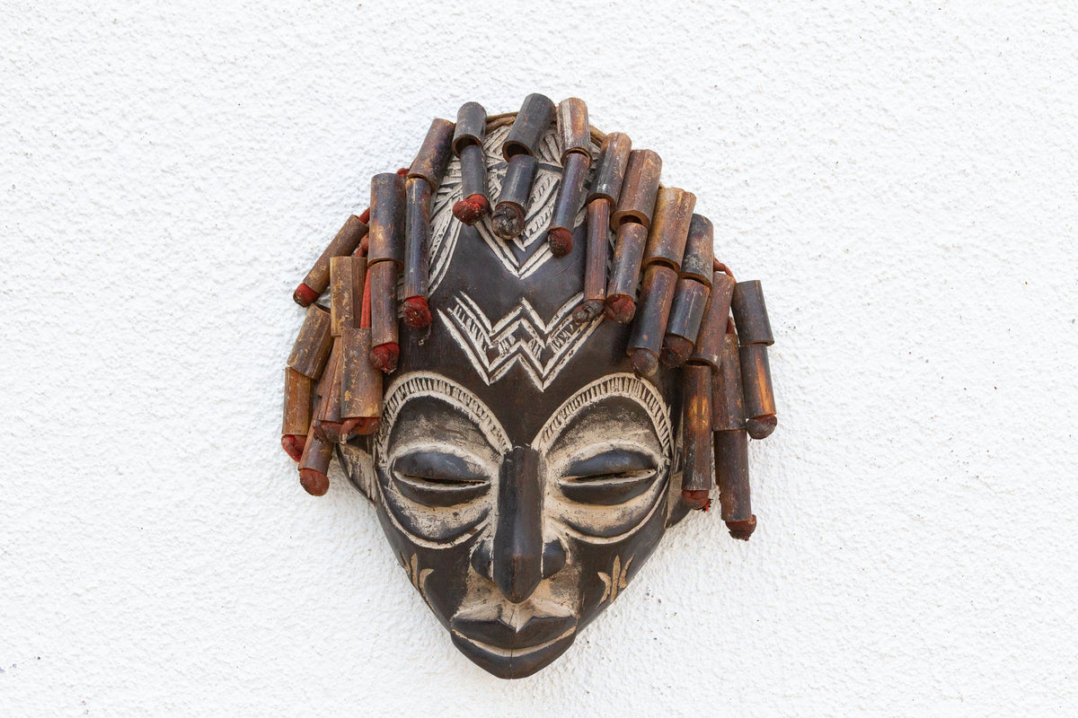Carved African Guro Dream Weaver Mask