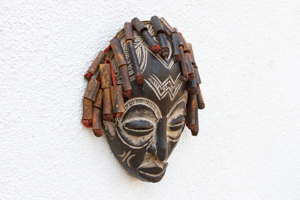Carved African Guro Dream Weaver Mask