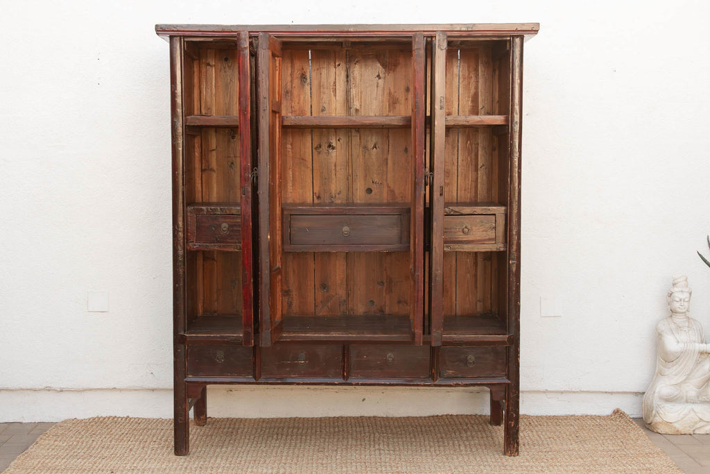 19th Century Chinese Painted & Lacquered Armoire