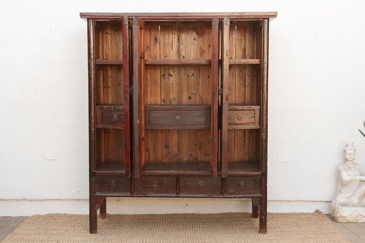 19th Century Chinese Painted & Lacquered Armoire
