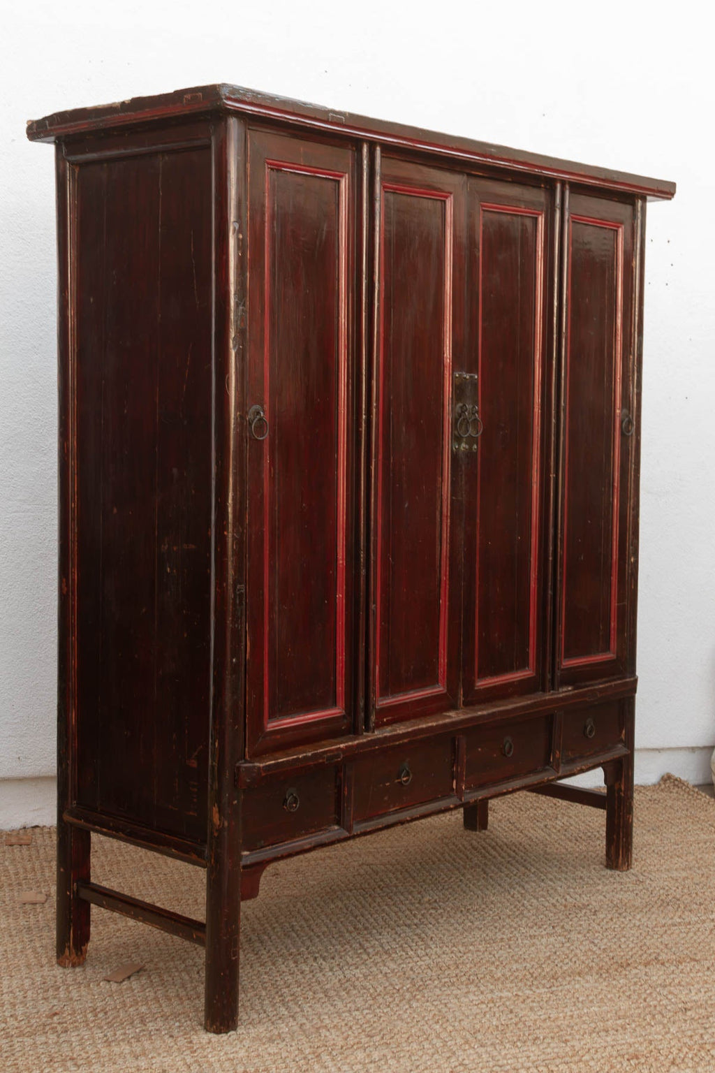 19th Century Chinese Painted & Lacquered Armoire (Trade)
