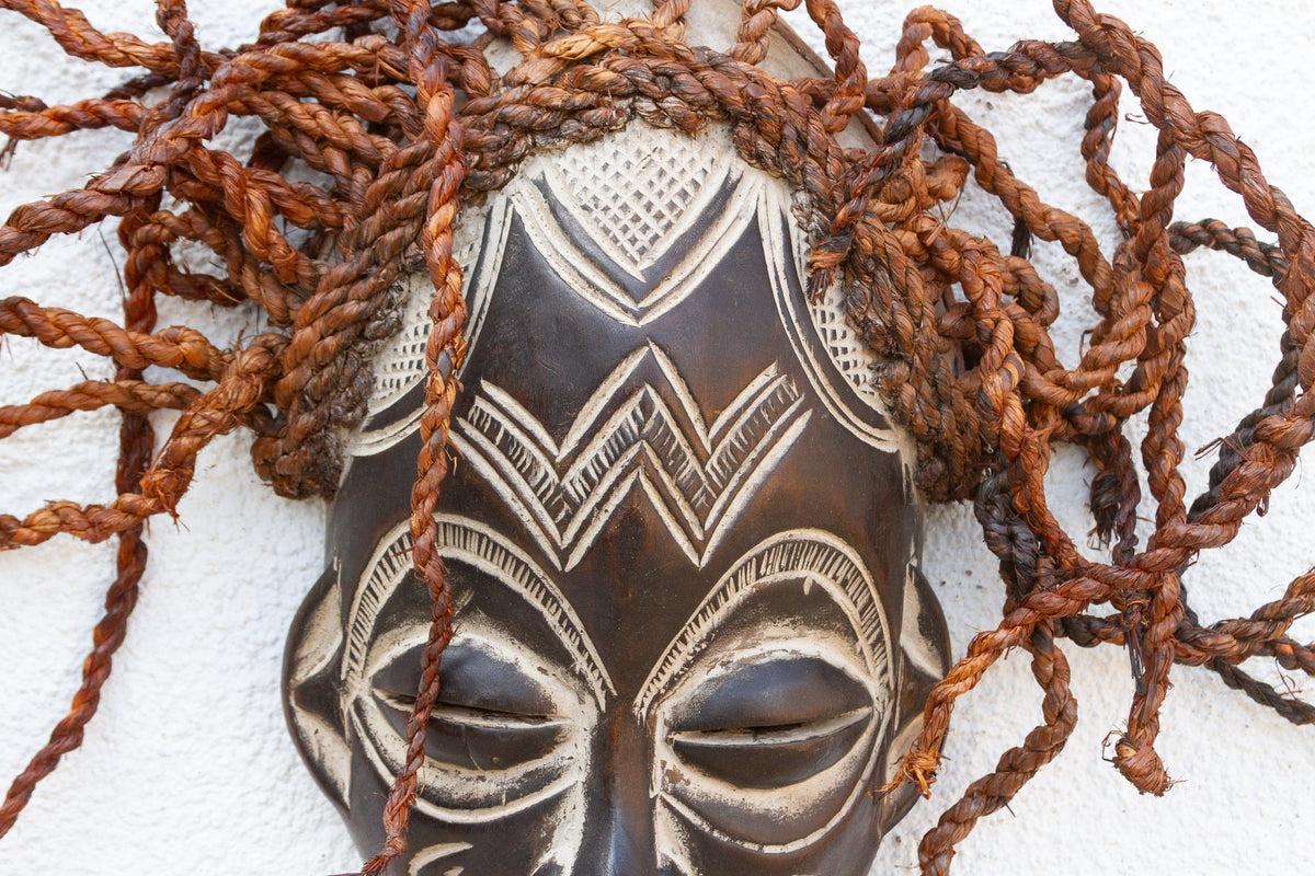 Carved Guro Mask with Dreamy Glaze