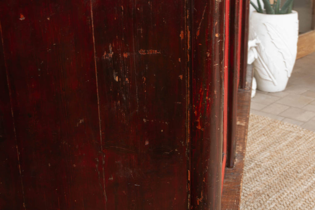 19th Century Chinese Painted & Lacquered Armoire