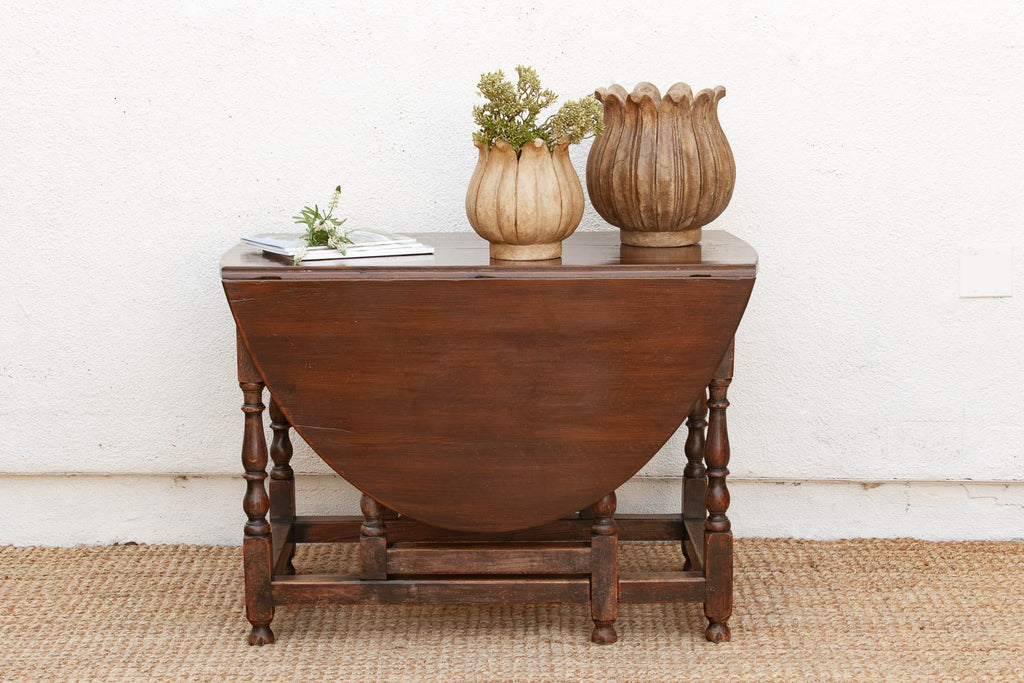 Antique English Oak Gateleg Drop Leaf Table