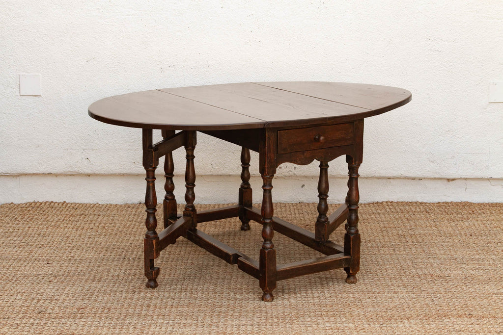 Antique English Oak Gateleg Drop Leaf Table