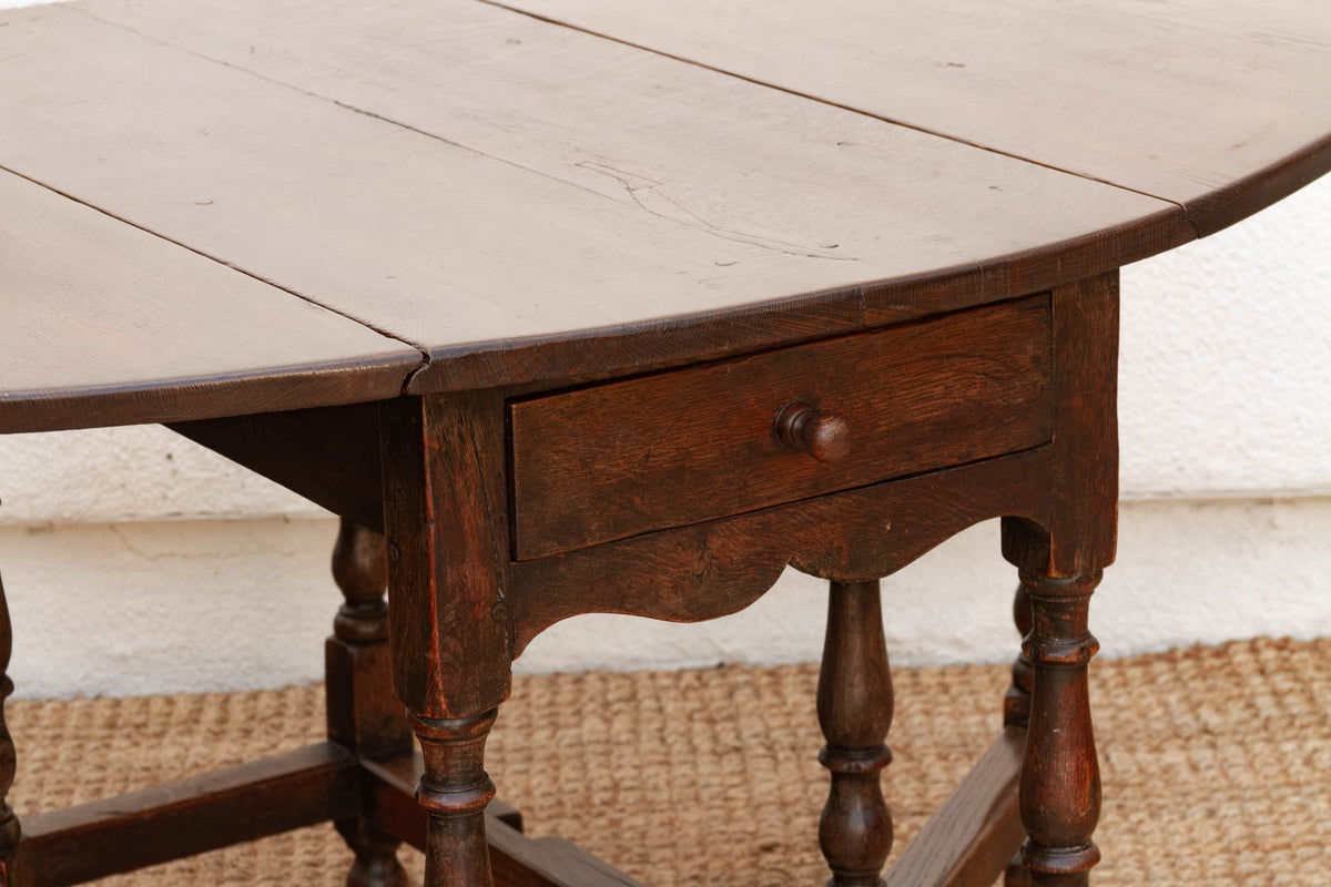 Antique English Oak Gateleg Drop Leaf Table