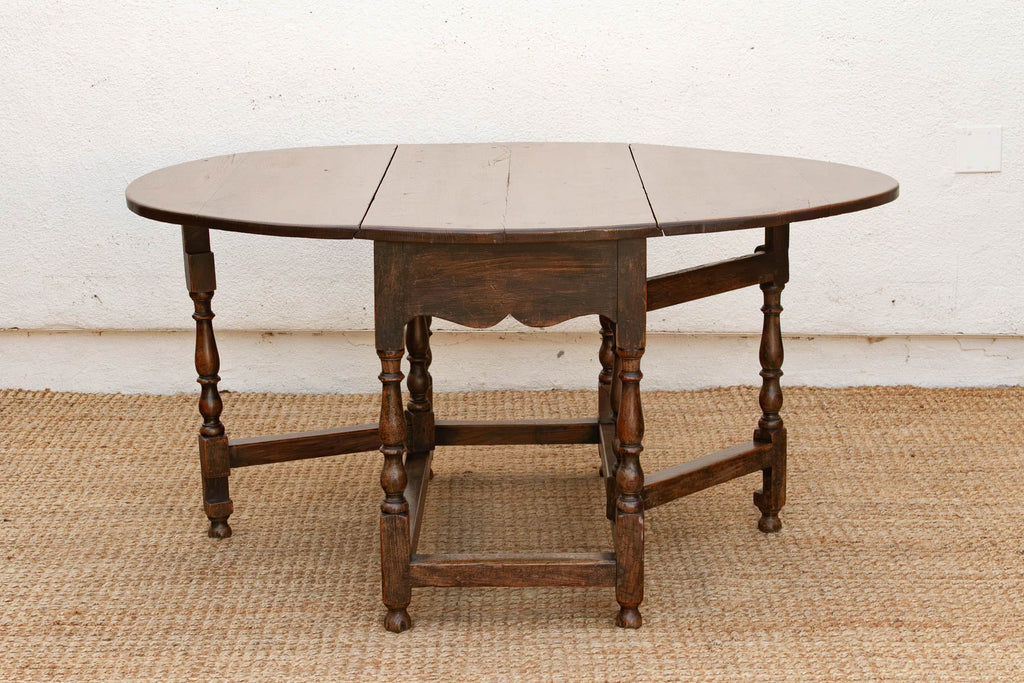 Antique English Oak Gateleg Drop Leaf Table