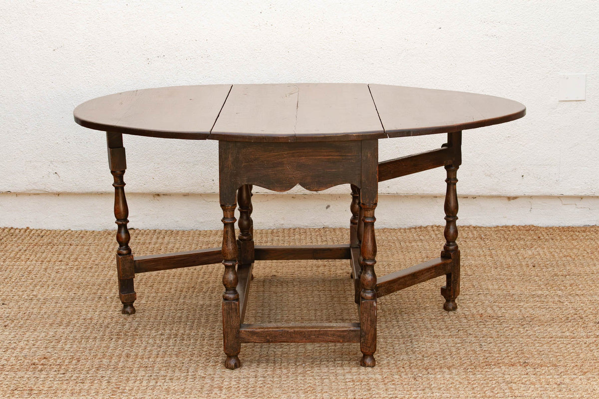 Antique English Oak Gateleg Drop Leaf Table