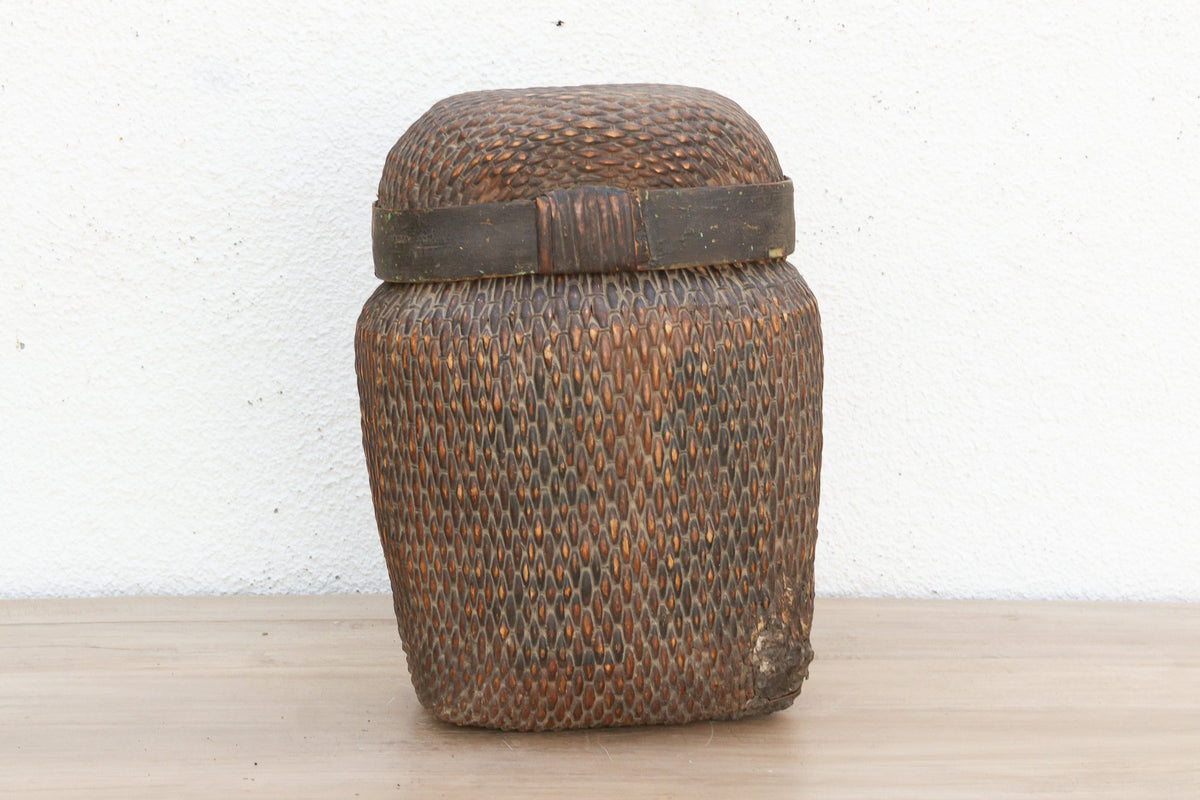 Antique Rustic Charming Woven Basket