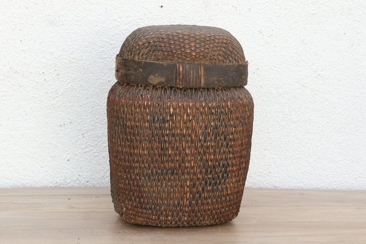 Antique Rustic Charming Woven Basket