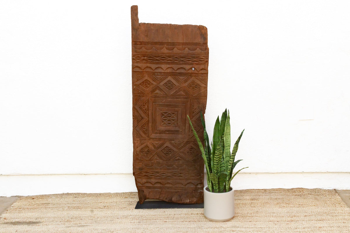 Beautifully Carved Nested Diamond Antique Door
