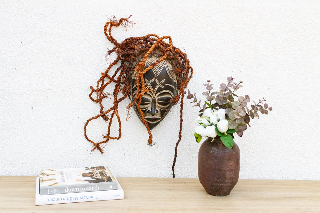 Carved & Braided African Mask