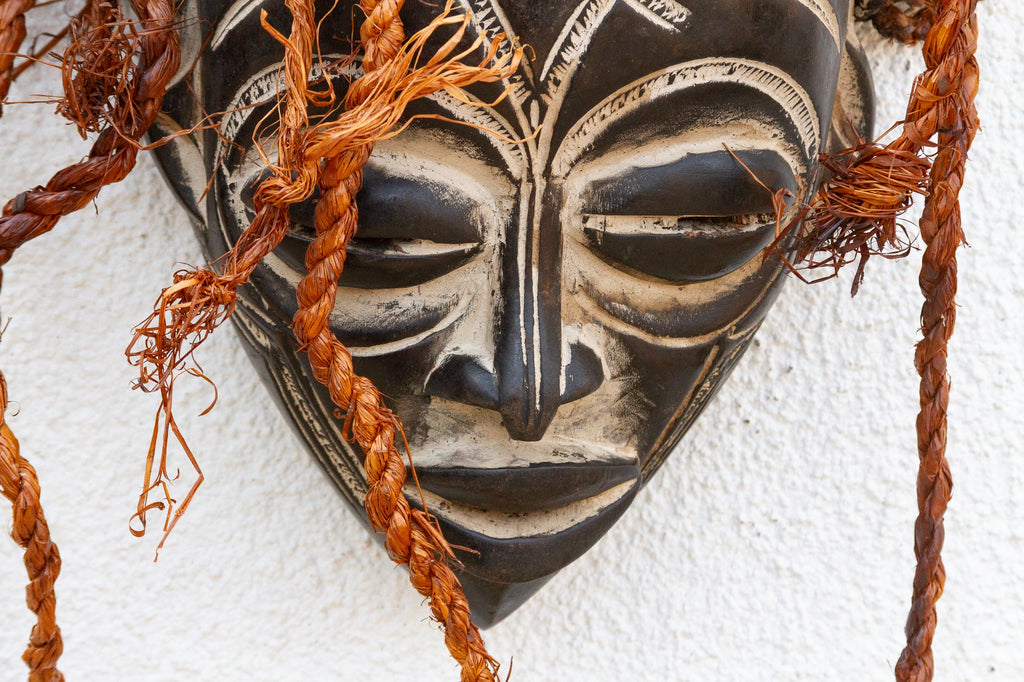 Carved & Braided African Mask