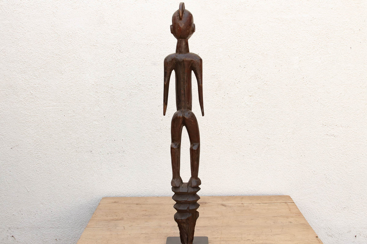 Antique African Carved Wood Mumuye Figure on Stand