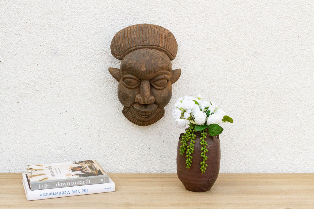 Rustic Wooden African Mask, the Silent Witness