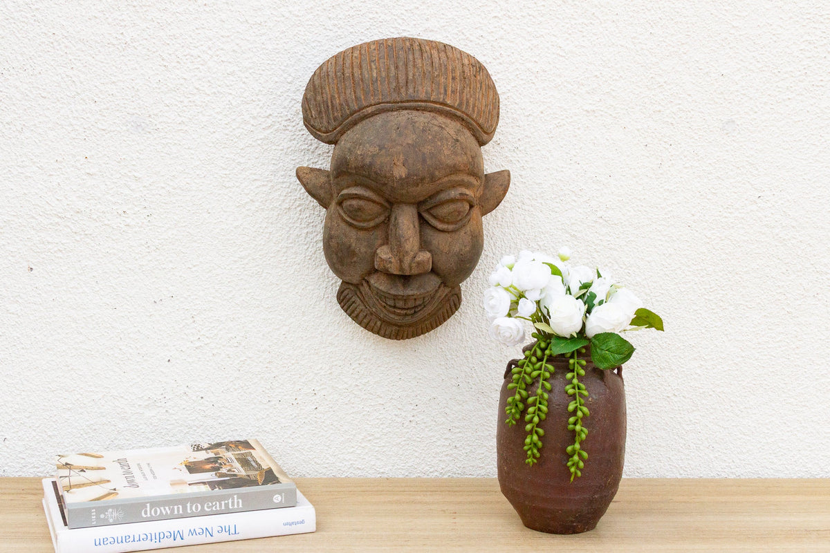 Rustic Wooden African Mask, the Silent Witness