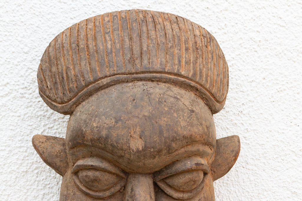 Rustic Wooden African Mask, the Silent Witness