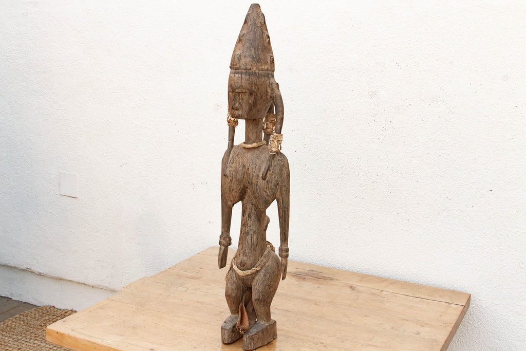 Antique Oxidized Wood African Maternity Figure