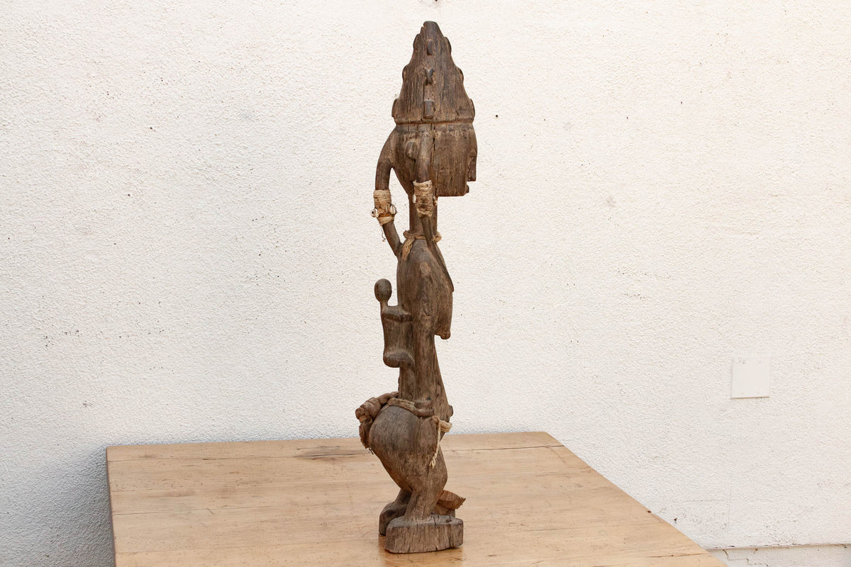 Antique Oxidized Wood African Maternity Figure